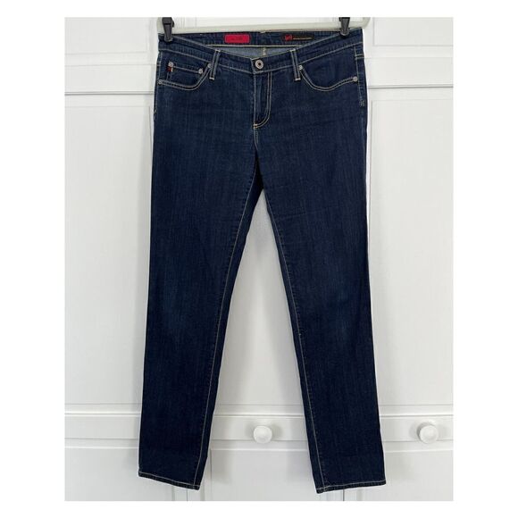 AG Adriano Goldschmied Stilt Cigarette Roll Up Leg Womens Size 31R Dark Denim - Picture 1 of 10